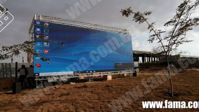 Giant street advertising screens